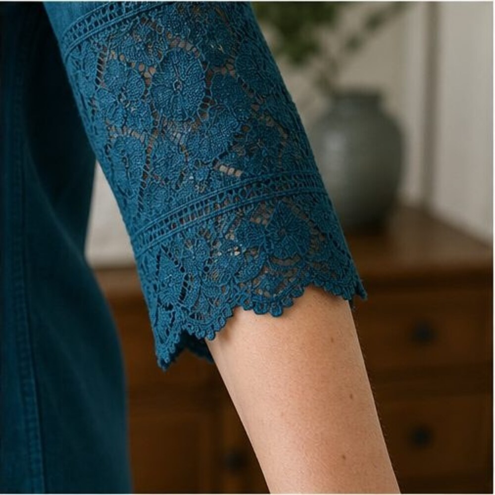 Teal Ruffle Blouse - Picture 5 of 6